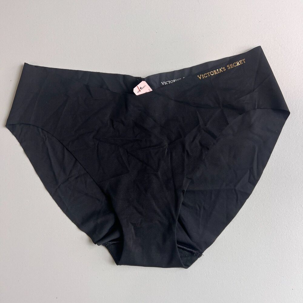 Victoria's Secret Women's No Show Bikini Panties Black Size M - New With Tags!
